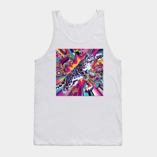 Pop Art Snow Leopard Tee - Cool Wildlife Statement Tank Top